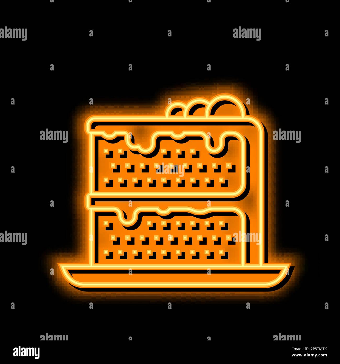 cake chocolate neon glow icon illustration Stock Vector Image & Art - Alamy