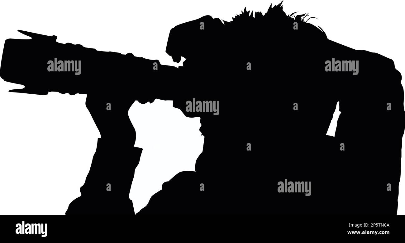 Photographer vector silhouette isolated on white background Stock Vector