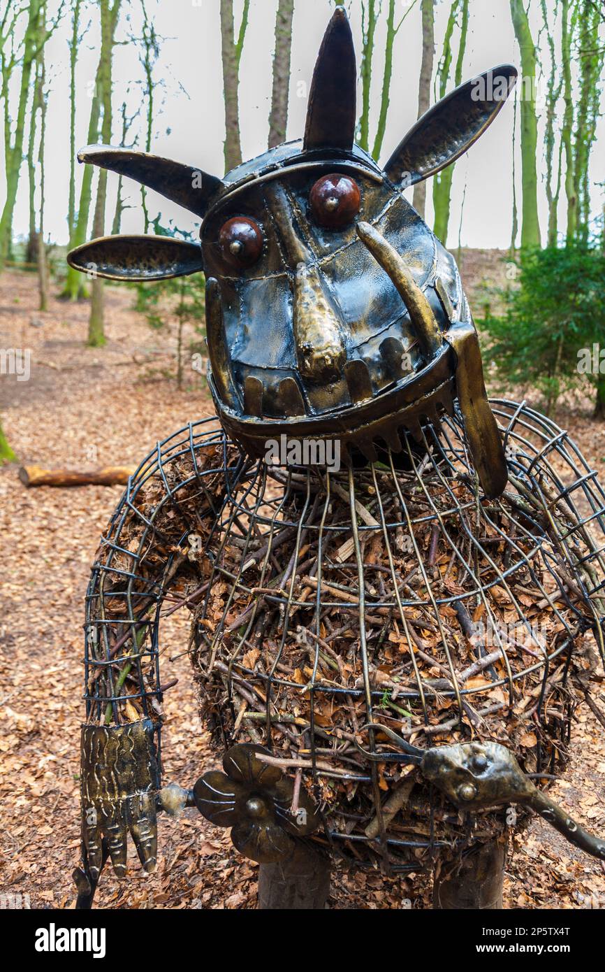 Gruffalo inspired statues in Hardwick Park,Sedgefield,England,UK Stock ...