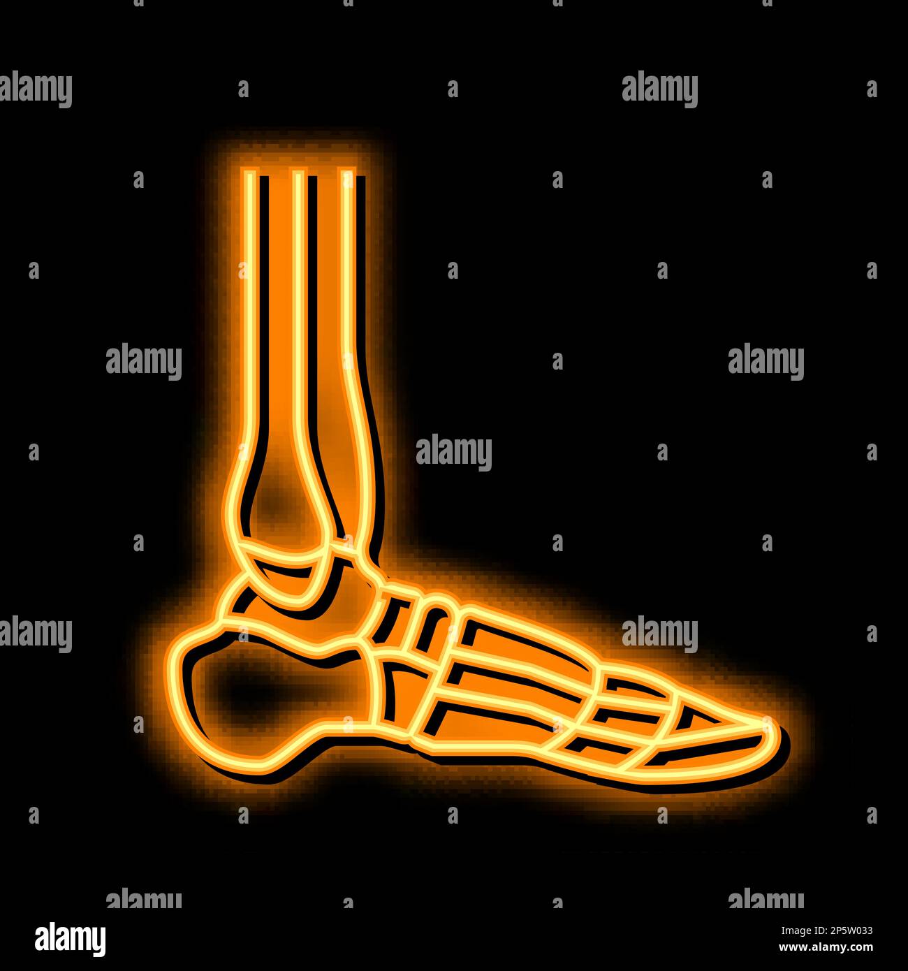 ankle bone neon glow icon illustration Stock Vector
