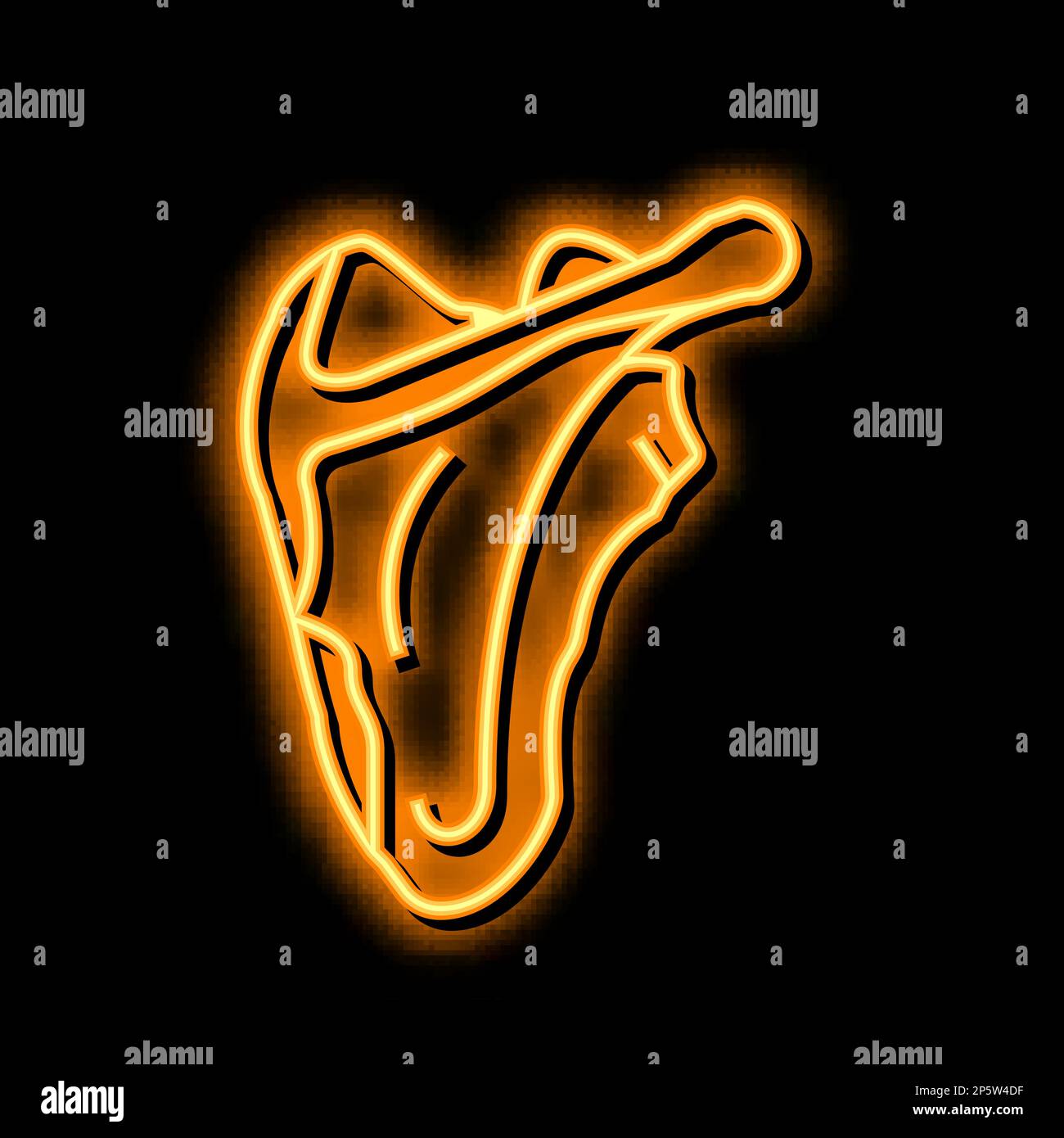 scapula bone neon glow icon illustration Stock Vector