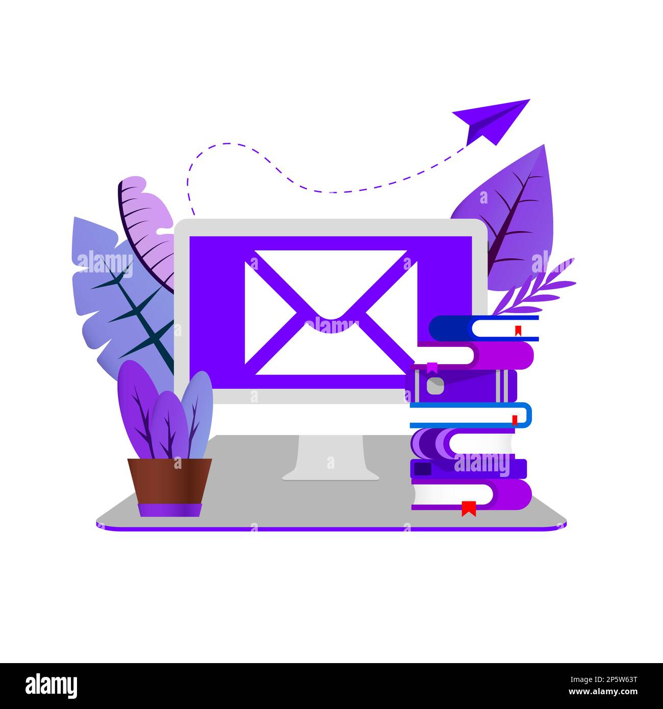 Illustration of a computer with email on the display. Newsletter