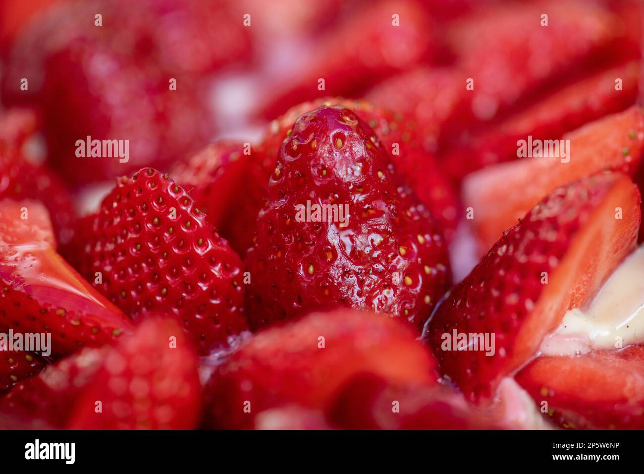 Strawberry and cream pie Stock Photo