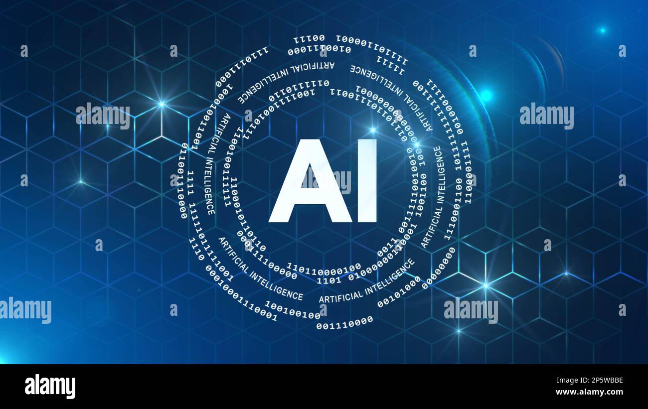Artificial Intelligence technology concept AI - binary code and ...