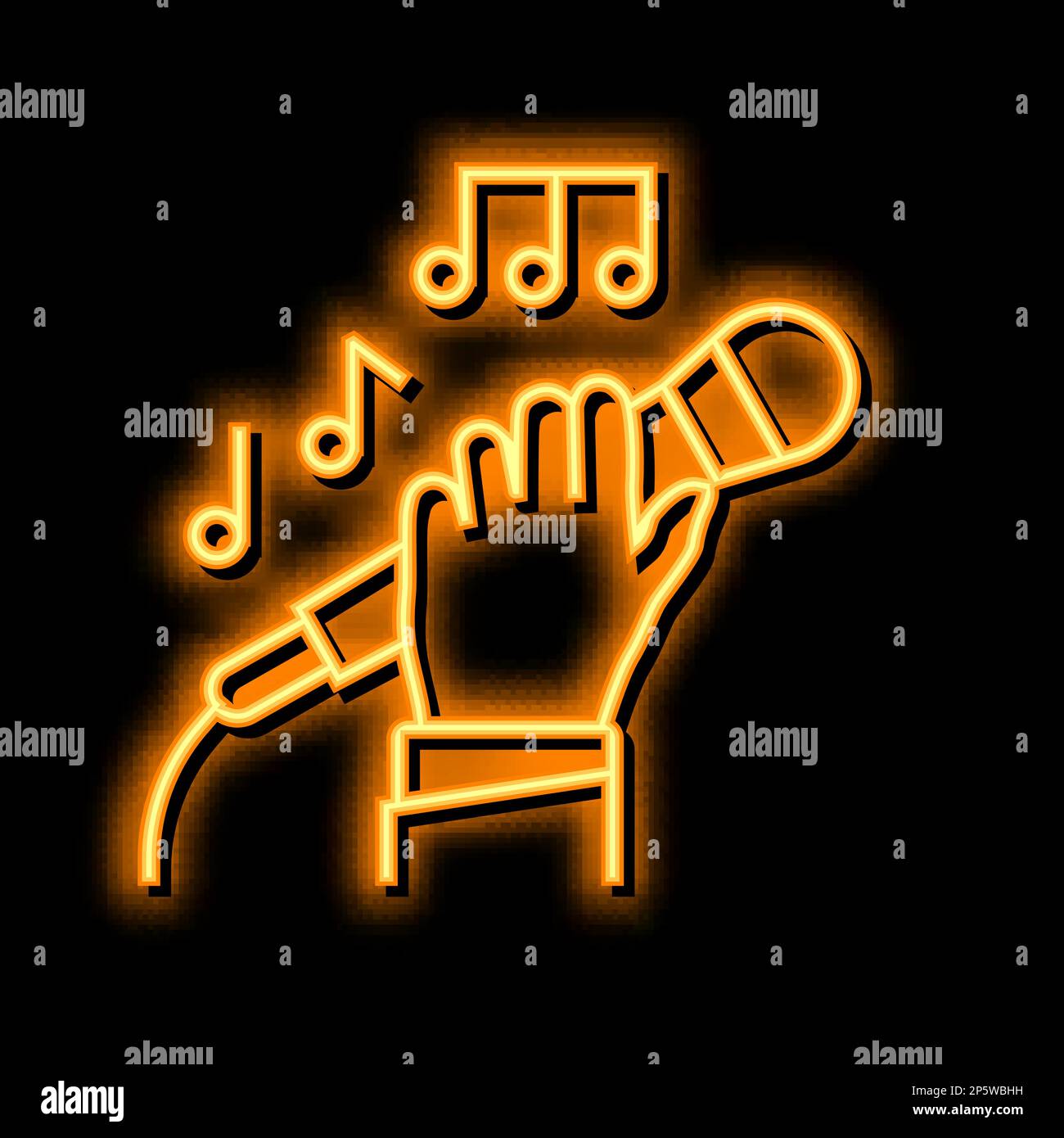 song singing neon glow icon illustration Stock Vector Image & Art - Alamy