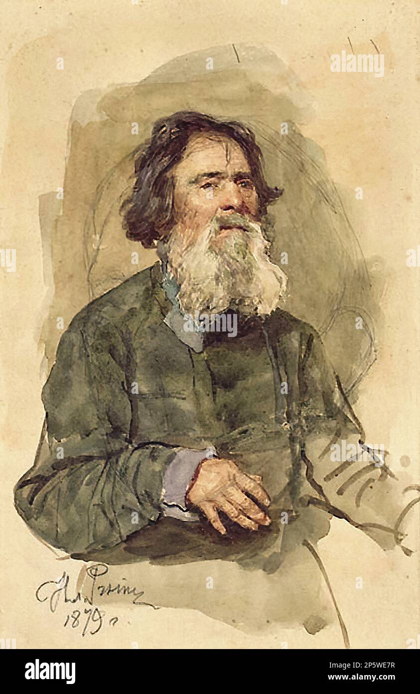 Репин Илья - Бородатый крестьянин - Русская школа - XIX век - Repin ...