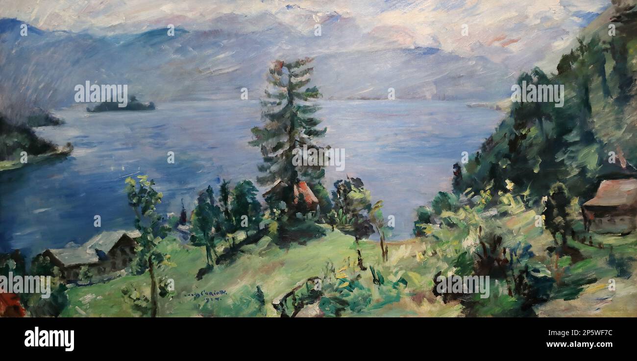 Walchensee-Panorama by German painter Lovis Corinth at the Wallraf-Richartz Museum, Cologne, Germany Stock Photo