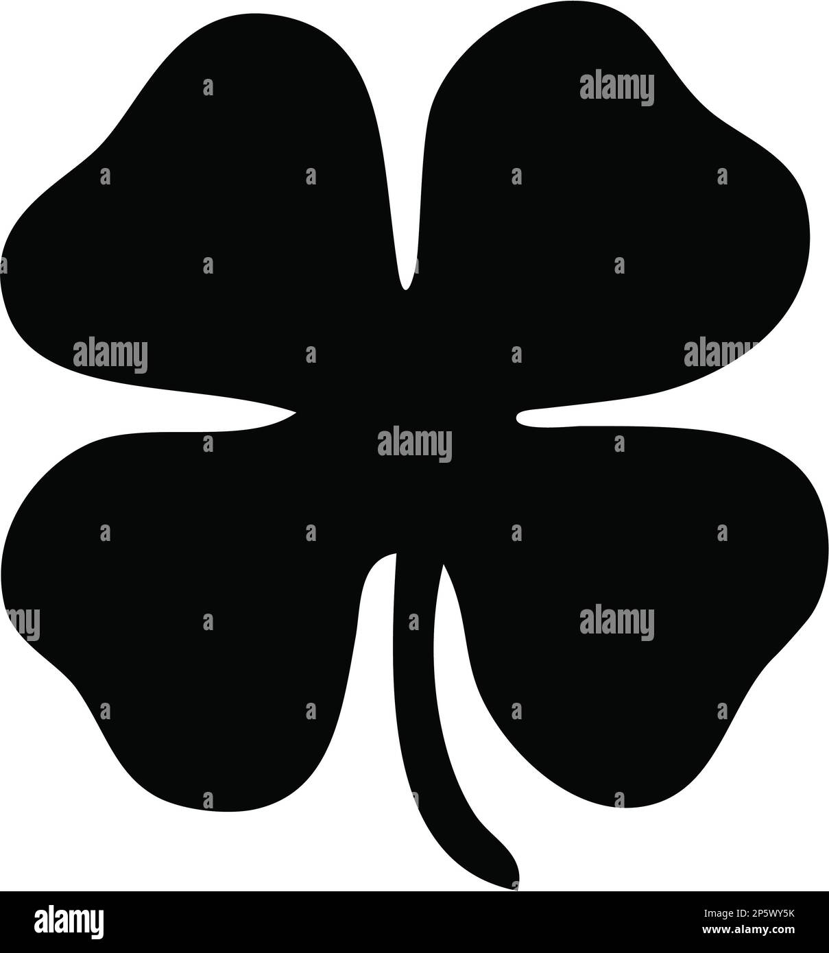 Four Leaf Clover Black and White Illustration Stock Photo Alamy