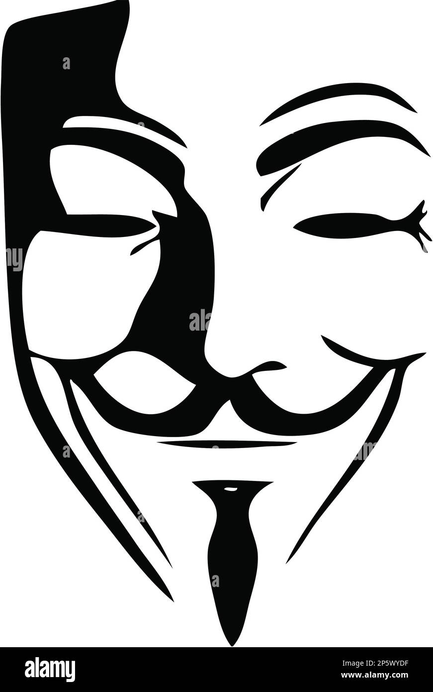 Anonymous Mask Black and White Illustration Stock Photo Alamy