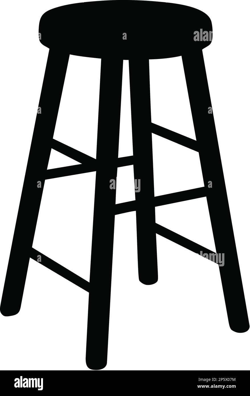 Stool Black and White Illustration Stock Photo Alamy