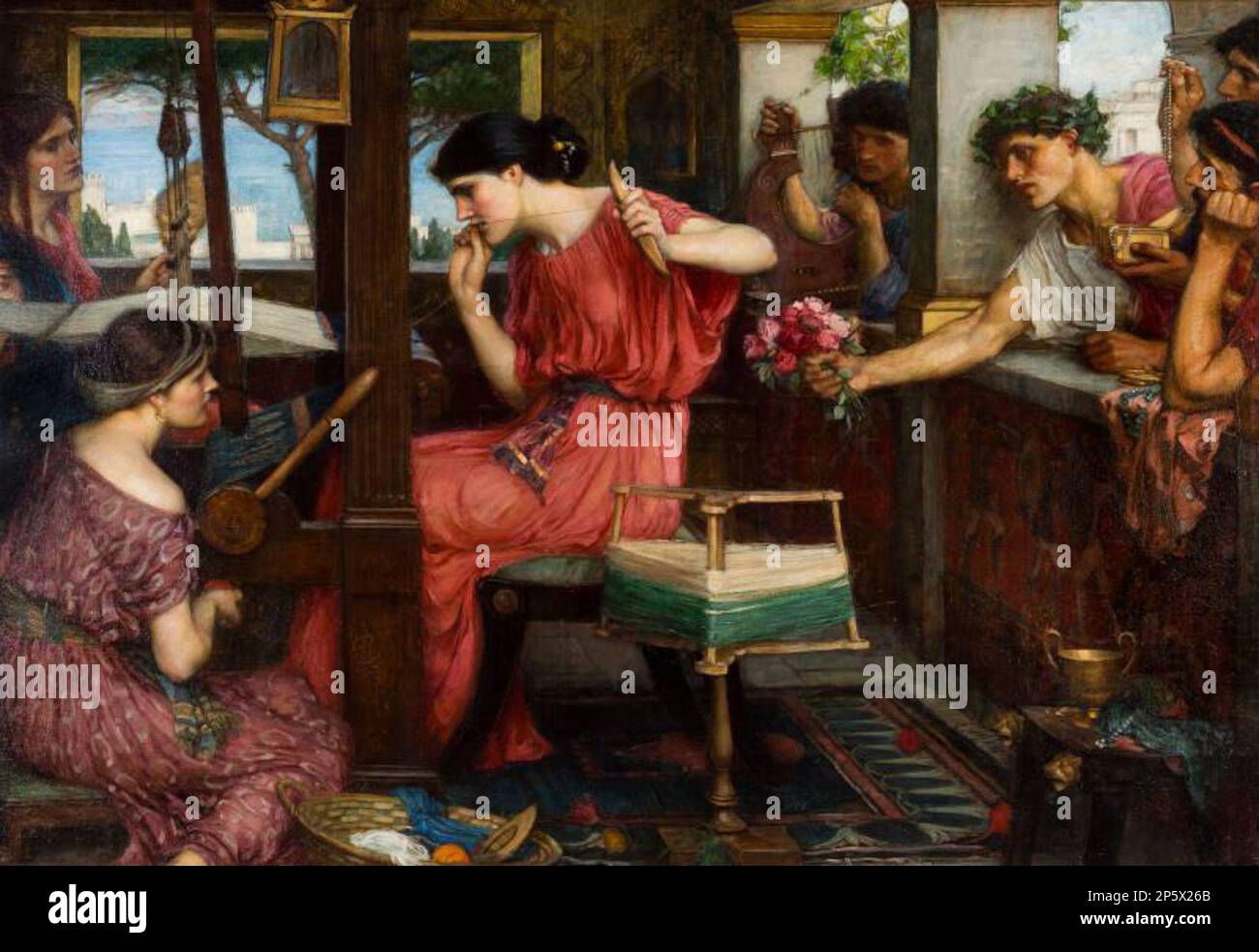 Penelope and the Suitors, John William Waterhouse (Rome, Italy, 1849 - 1917) 1911-1912 Stock Photo