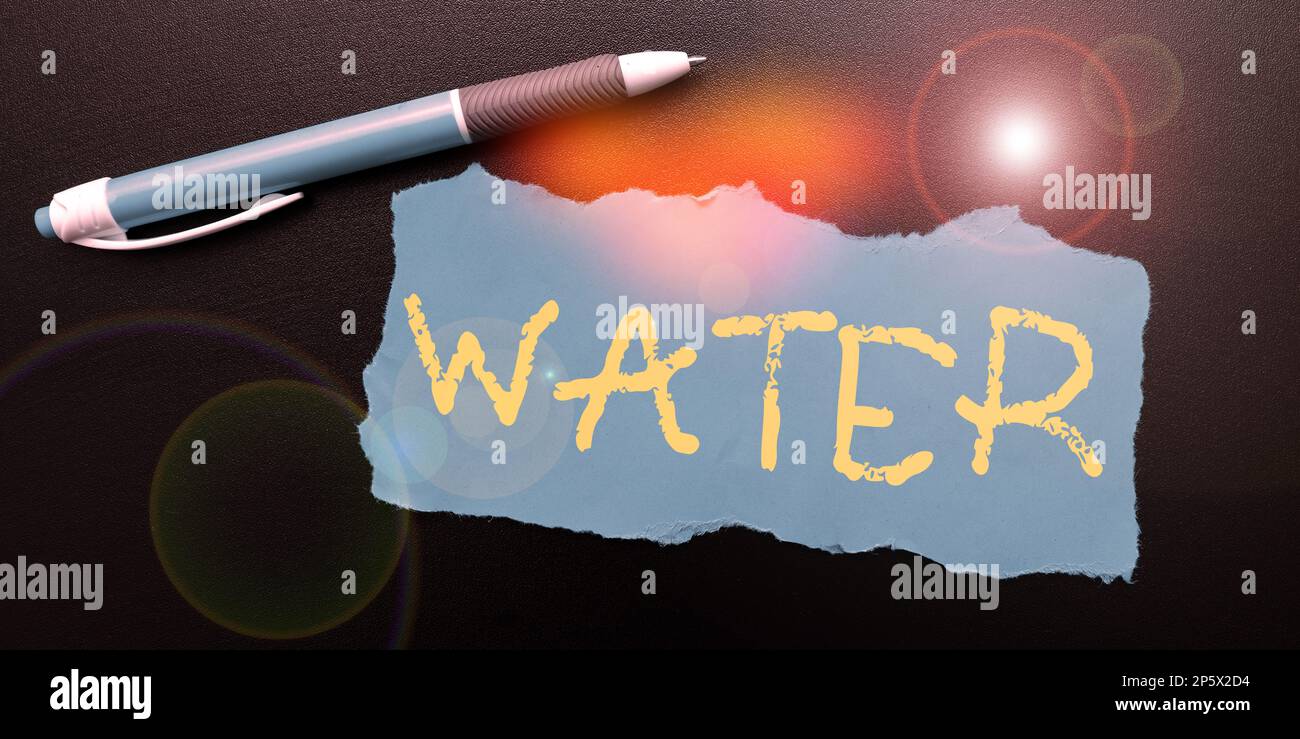 Sign displaying Water. Business overview colourless transparent ...