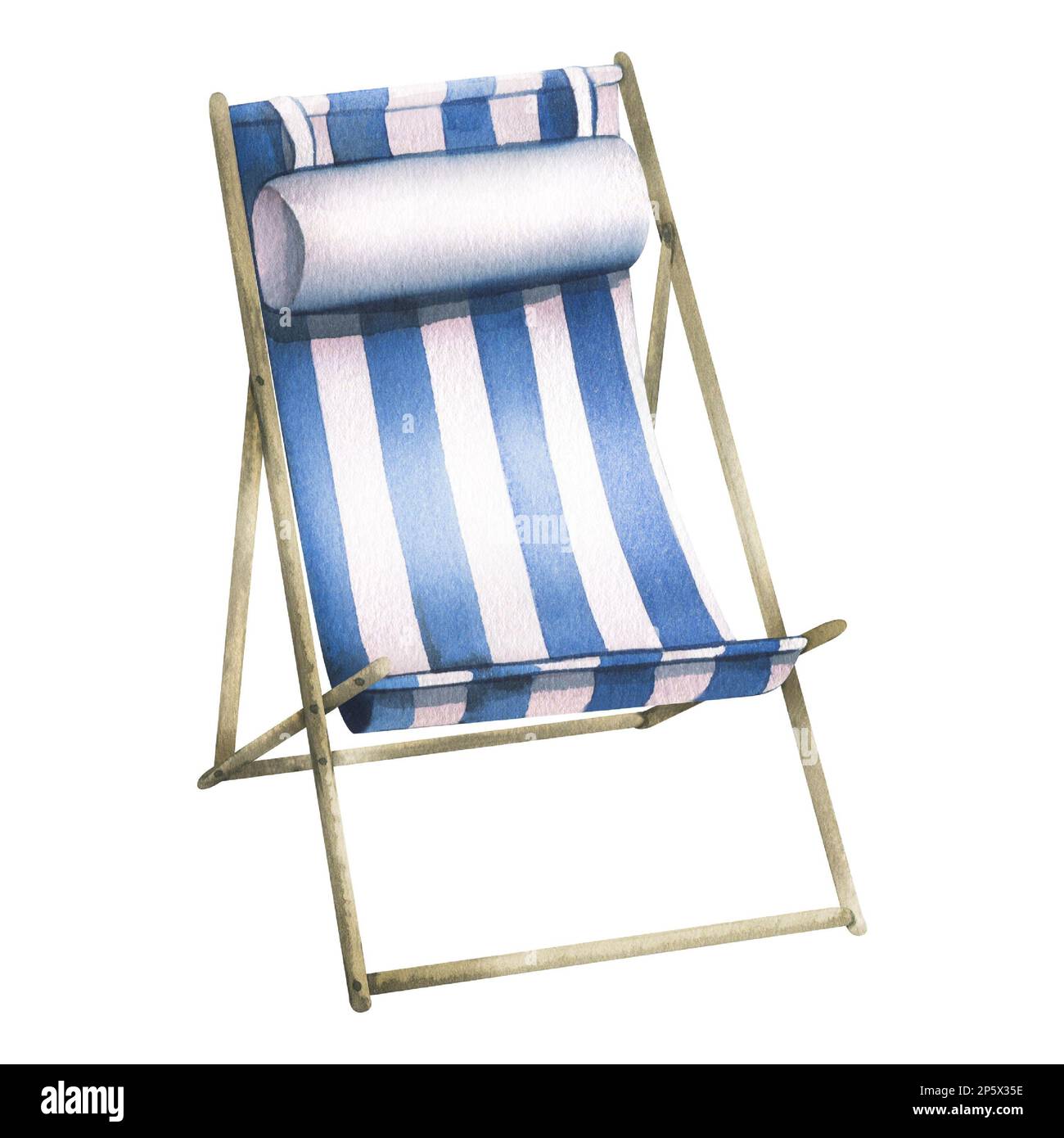 Blue and white stripe deck chair hi-res stock photography and images - Alamy