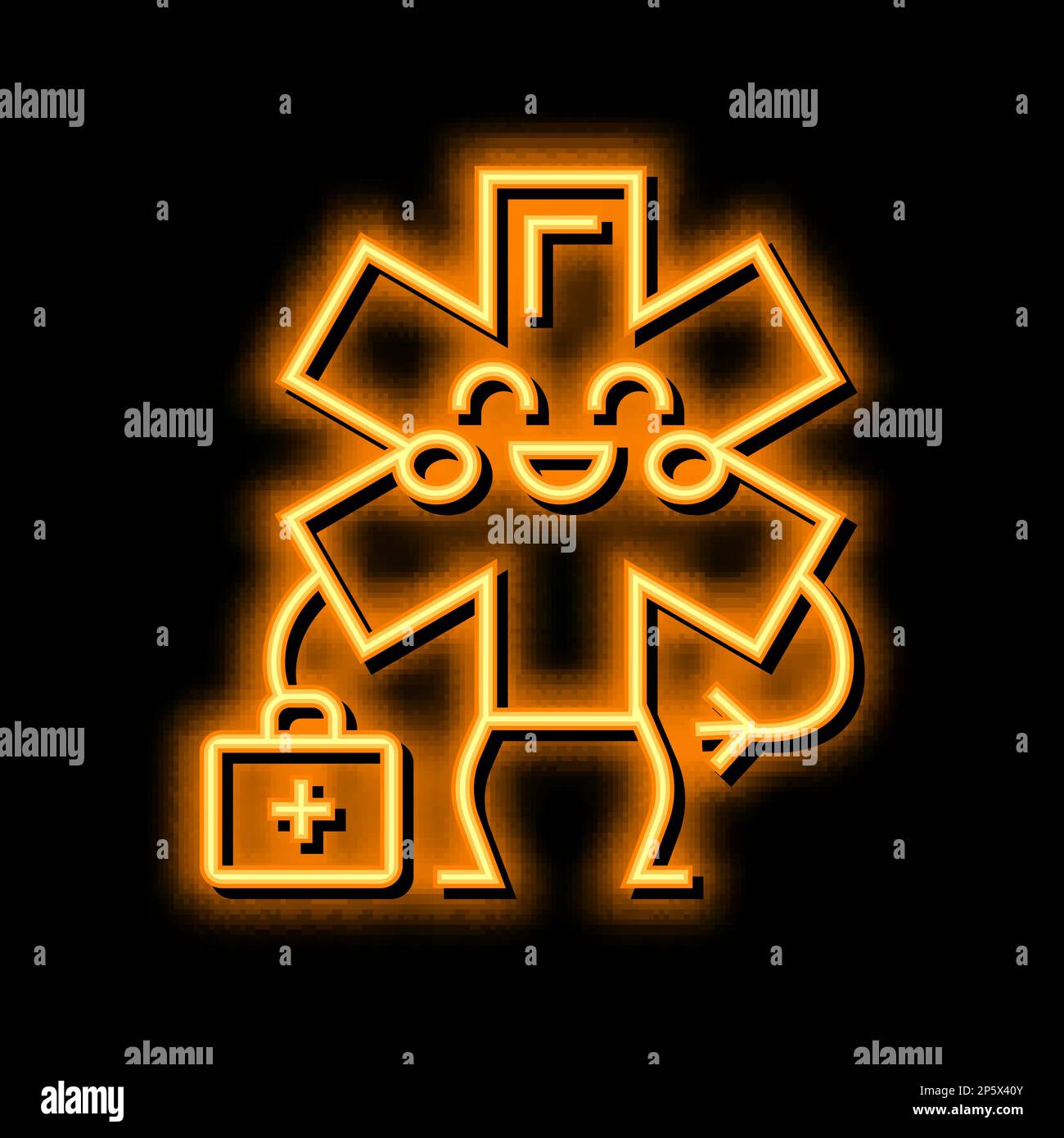 ambulance children first aid neon glow icon illustration Stock Vector ...