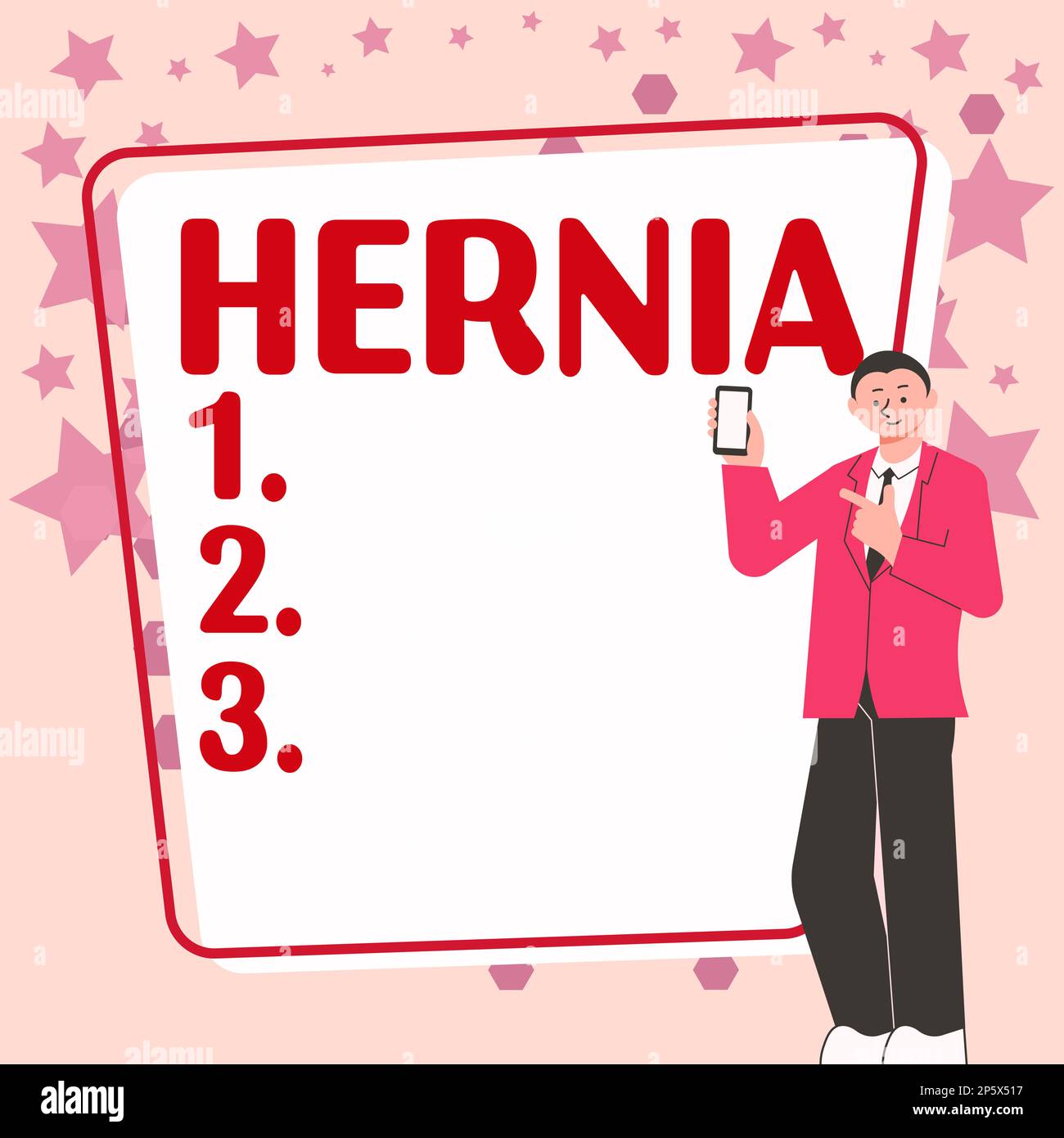 Conceptual display hernia business concept abnormal exit of tissue or