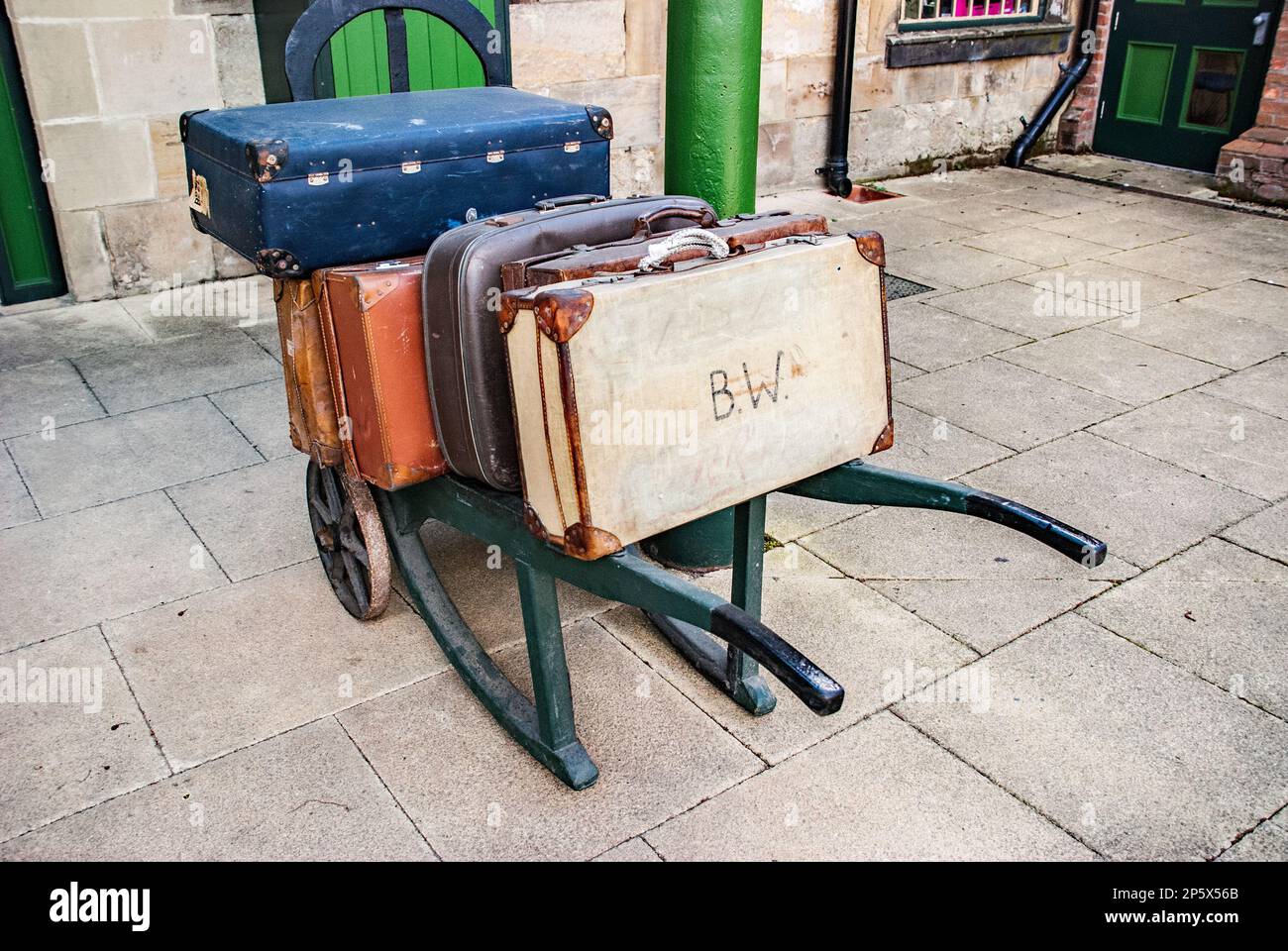 Old luggage cars and suitcases at Pickering Station, a mustsee 1930’s