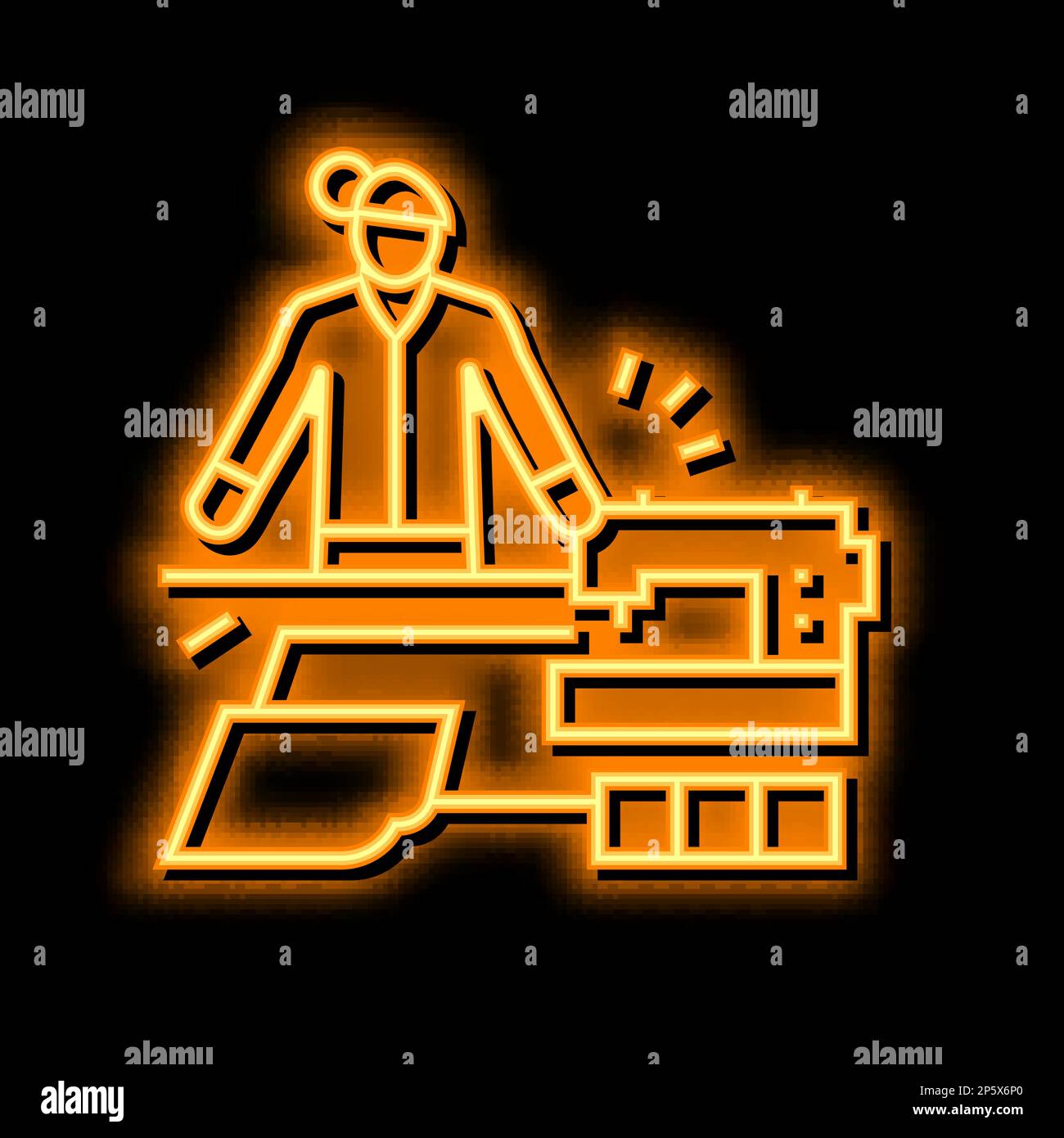 sew craft occupation neon glow icon illustration Stock Vector Image ...