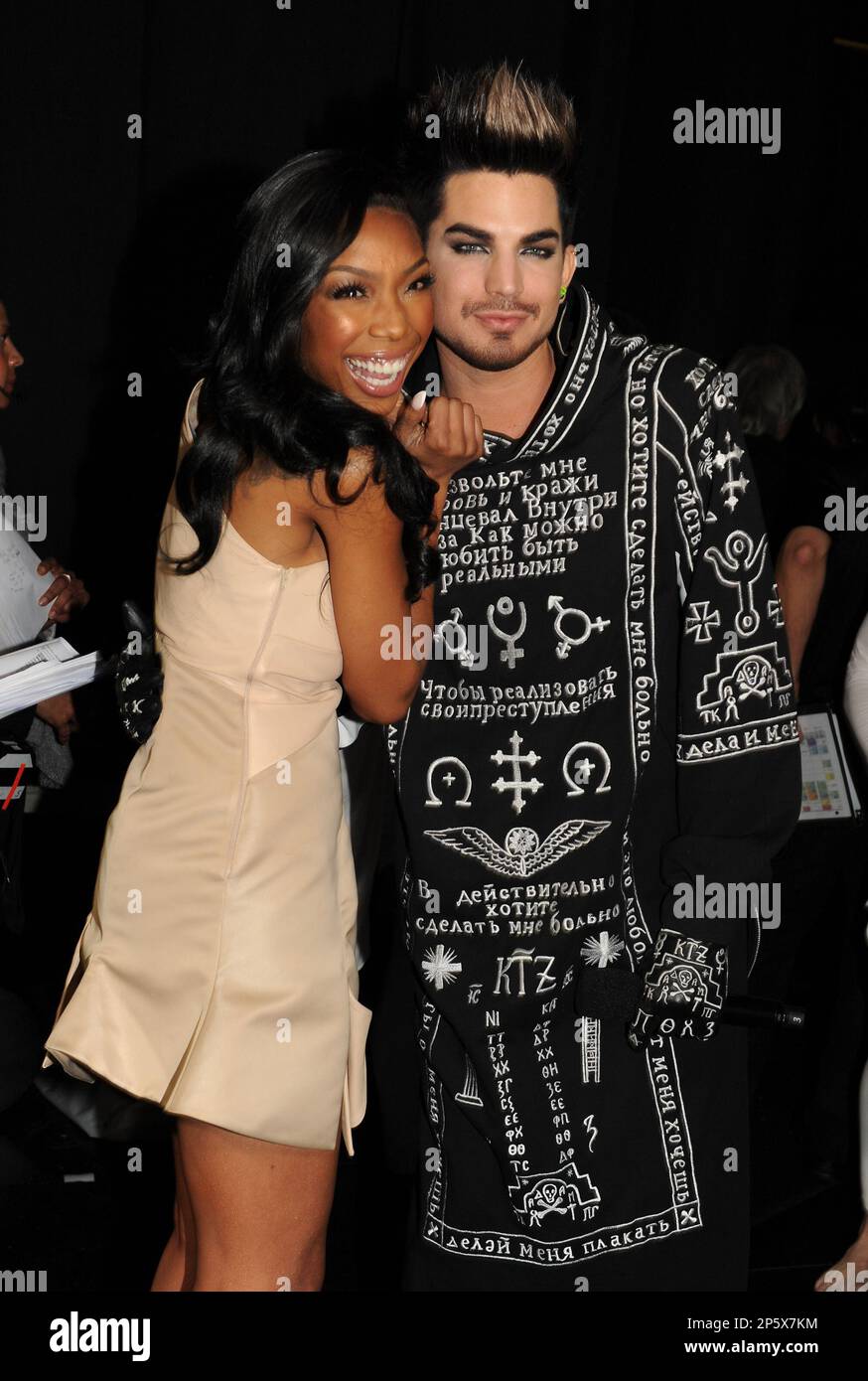 LOS ANGELES, CA DECEMBER 16 (LR) Brandy Norwood and Adam Lambert backstage at "Vh1 Divas