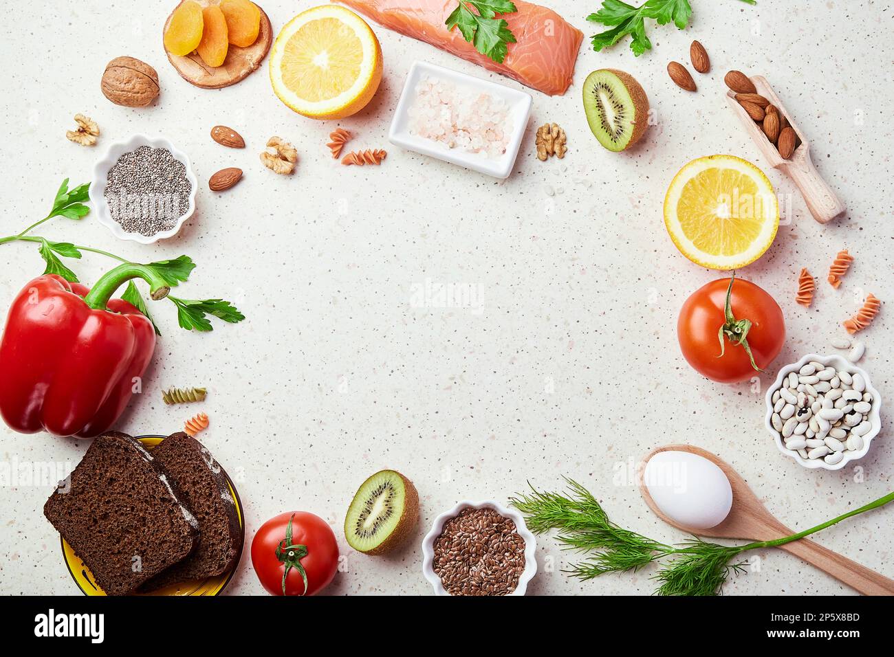 Low fodmap ingredients seafish, vegetables and fruits, nuts, greens