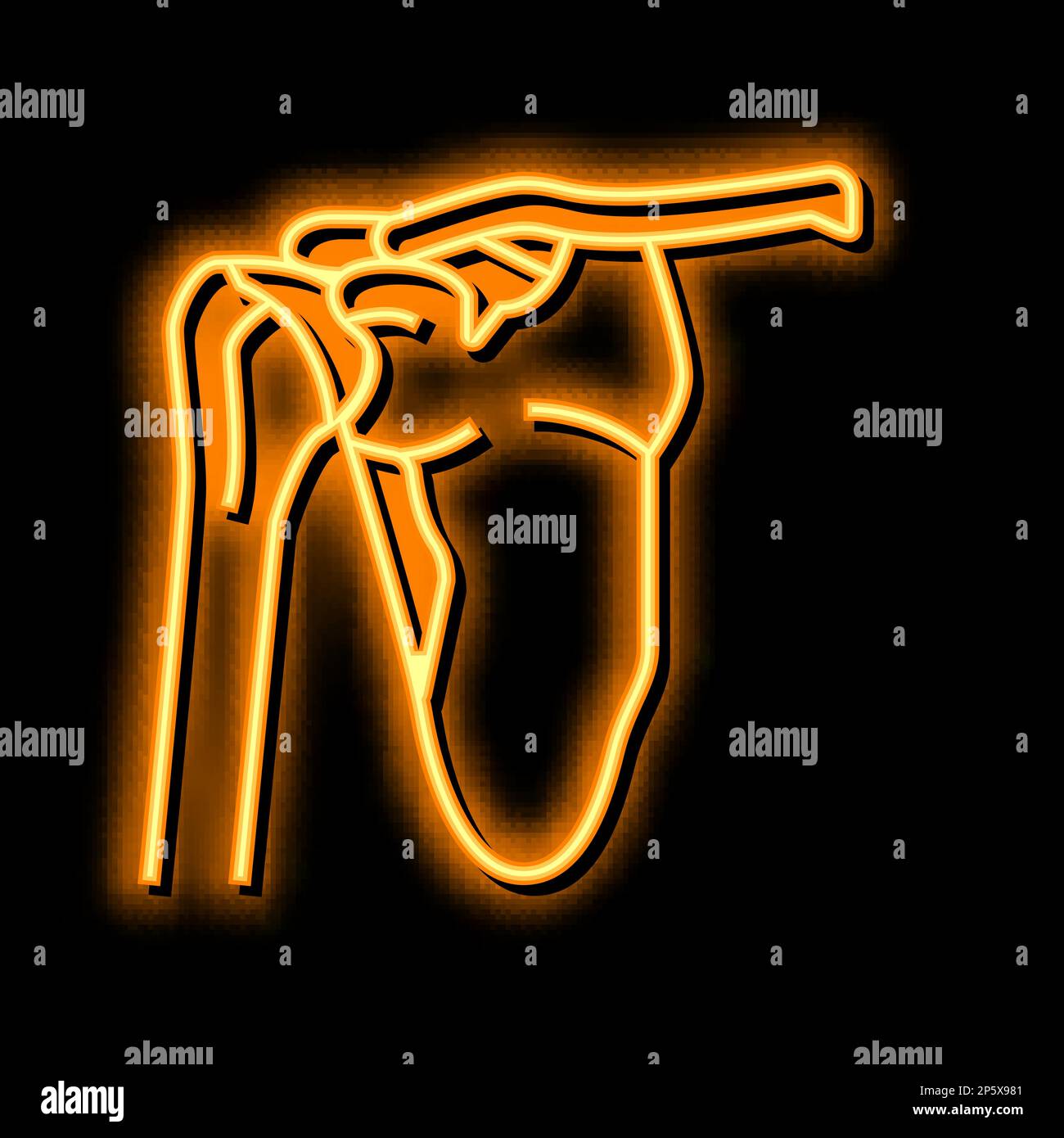 shoulder bone neon glow icon illustration Stock Vector