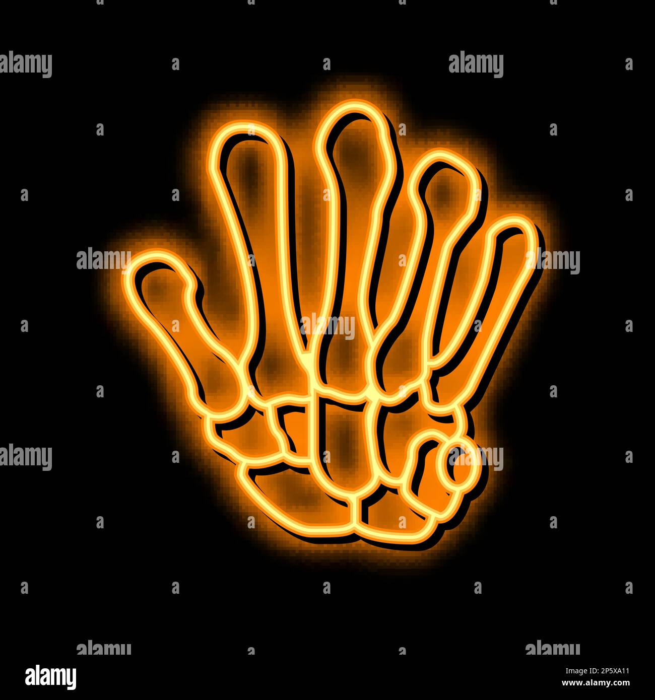 wrist bone neon glow icon illustration Stock Vector