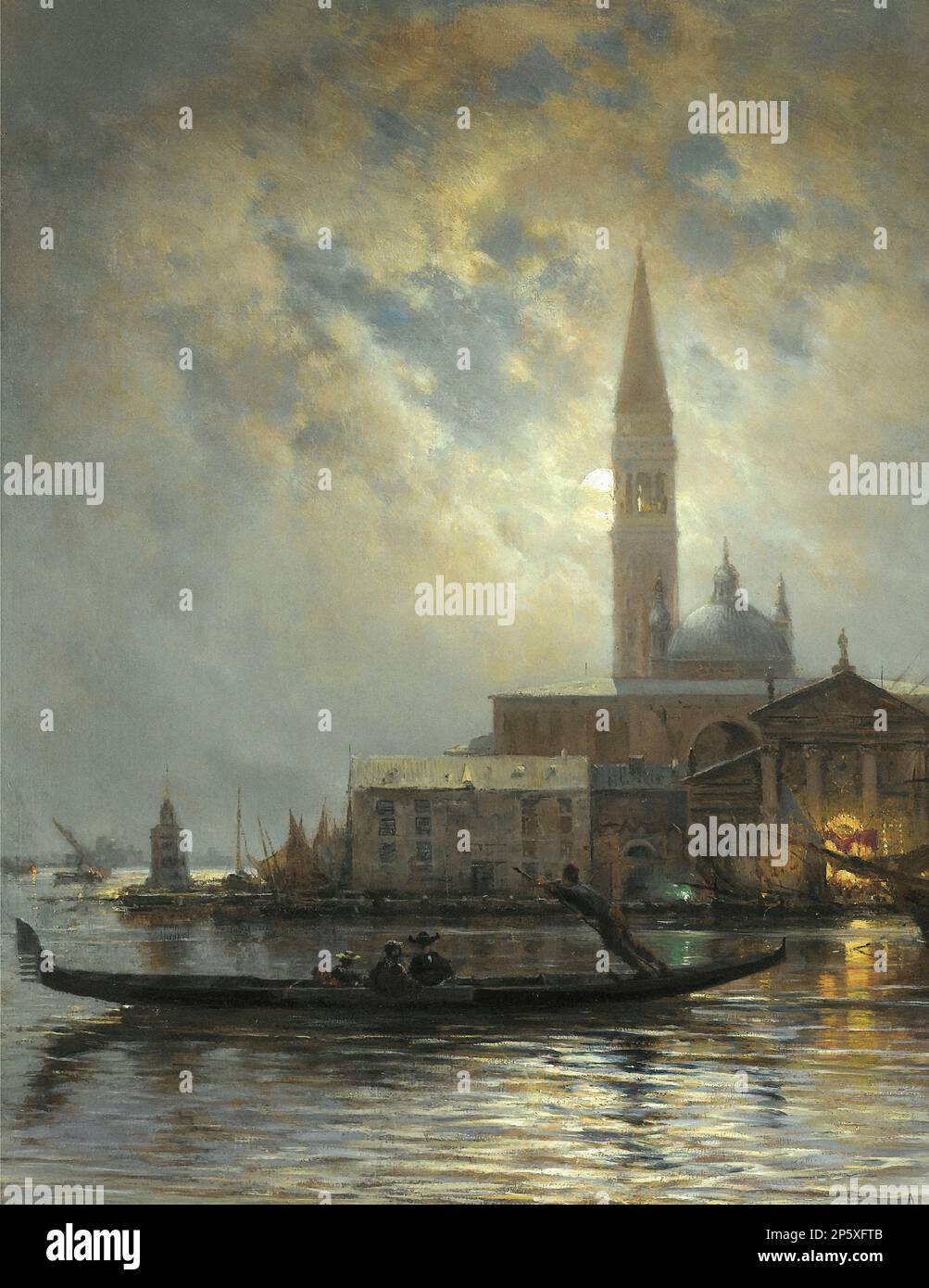 Moonlight painting xix century hi-res stock photography and images - Alamy