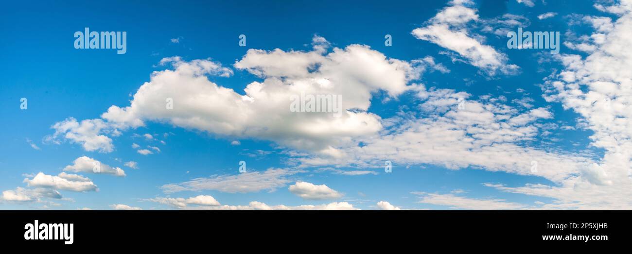 panoramic view to sky with beautiful clouds Stock Photo