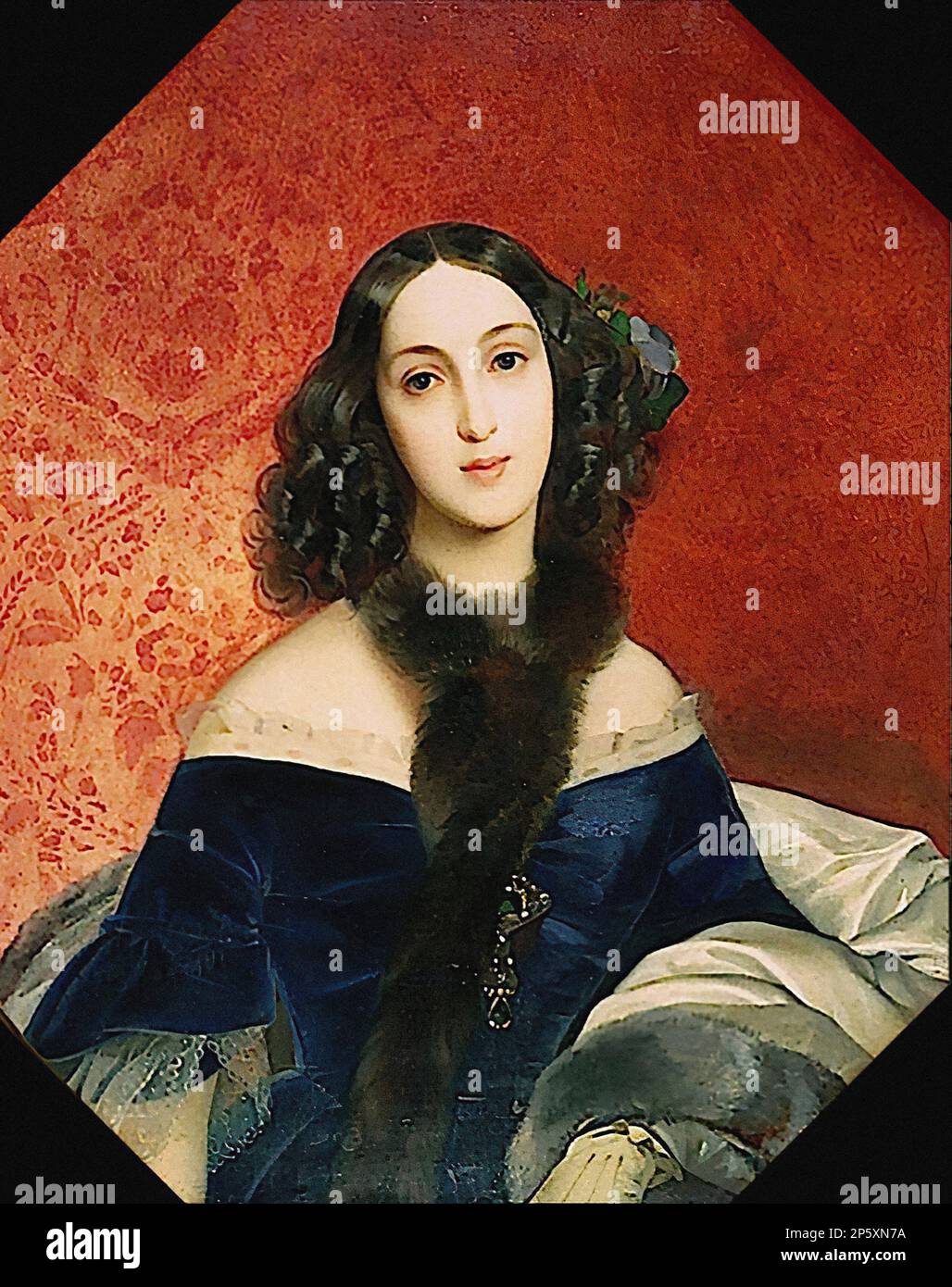 Бек - русская школа - XIX век - Briullov Karl - Portrait of Mary a. Bek - Russian School - 19th  Century Stock Photo
