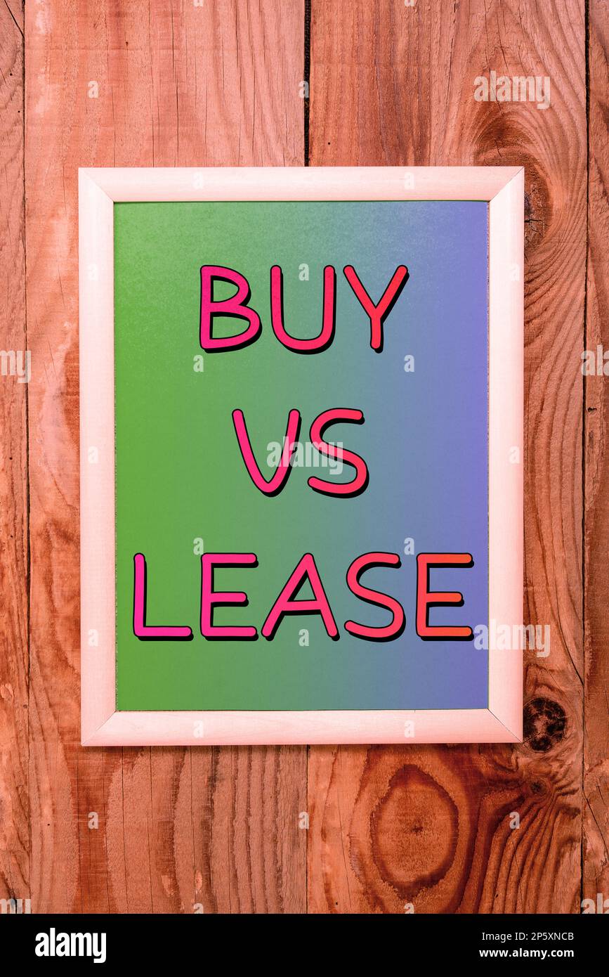 Text caption presenting Buy Vs Lease. Business overview Own something