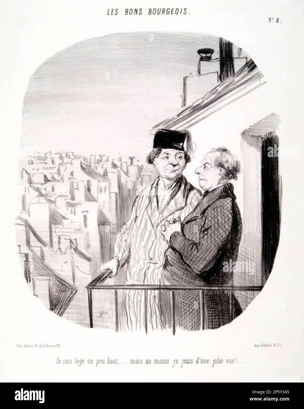 Les Bons Bourgeois. Je Suis Logé un peu Haut....., Honoré Daumier ...