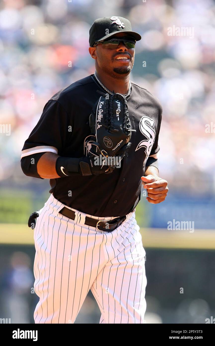 August 15 2008: Center Fielder Ken Griffey Jr. of the Chicago White Sox  during a game at U.S. Cellular Field in Chicago, Illinois. (Mike Janes/Four  Seam Images via AP Images Stock Photo 