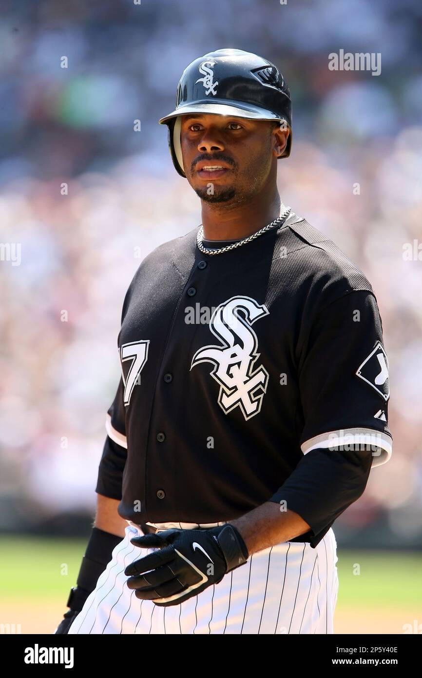 August 15 2008: Center Fielder Ken Griffey Jr. of the Chicago White Sox  during a game at U.S. Cellular Field in Chicago, Illinois. (Mike Janes/Four  Seam Images via AP Images Stock Photo 