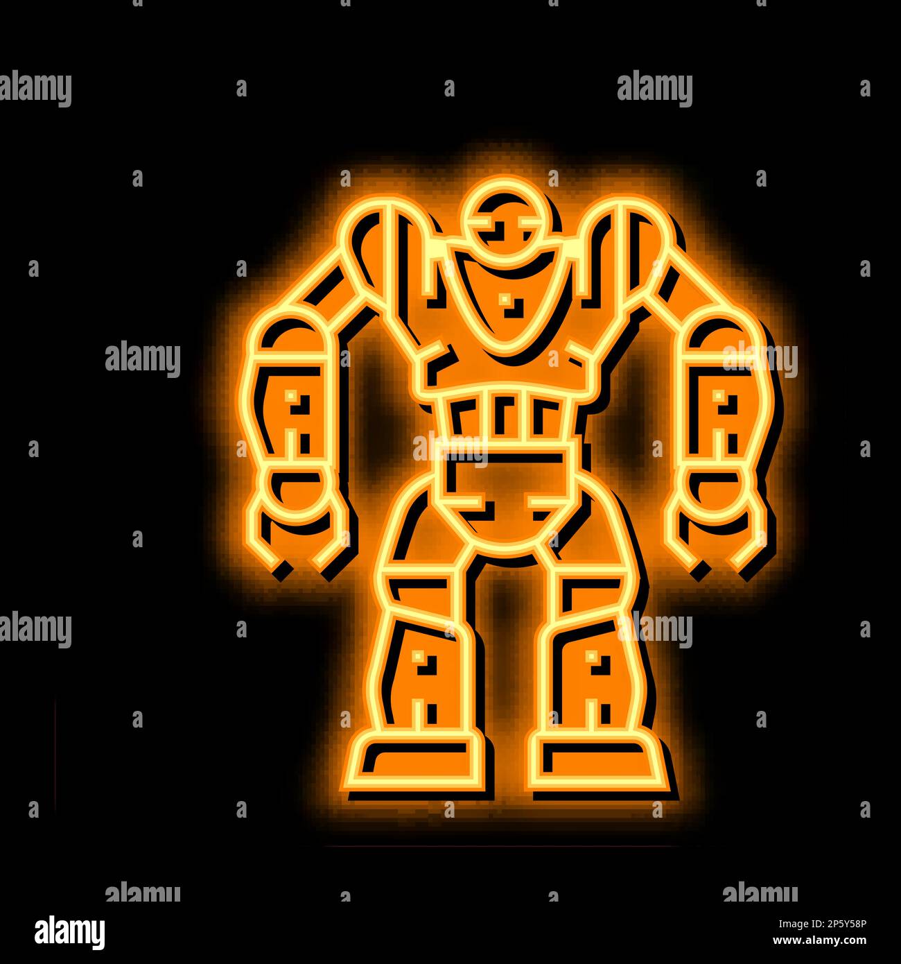 cyborg robot neon glow icon illustration Stock Vector Image & Art - Alamy