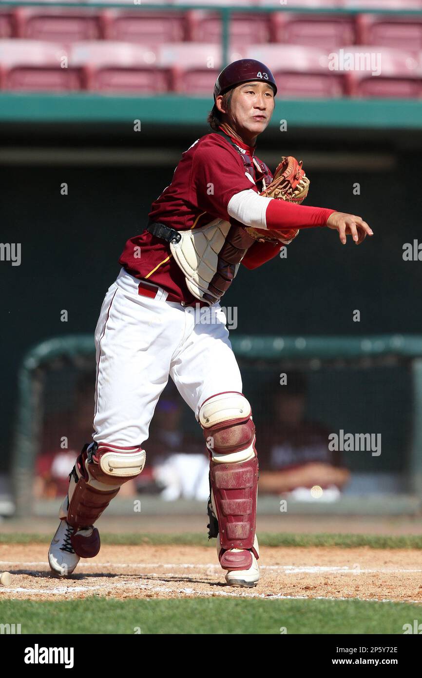 Nexen Heroes Lee Hae Chang #43 during a game vs Team Canada at Al Lang Field, image size:866x1390