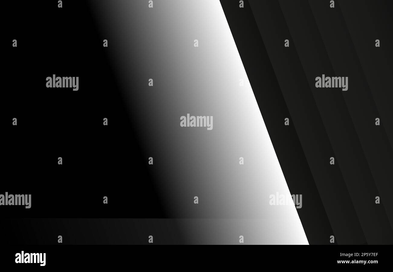 Abstract black and white gradient light effect background design template. Stock Vector