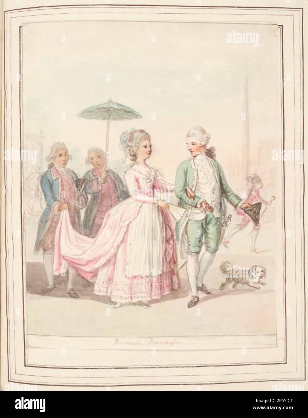 Roman Princess, leaf from 'A Collection of Dresses by David Allan Mostly  from Nature', 1776 Stock Photo - Alamy