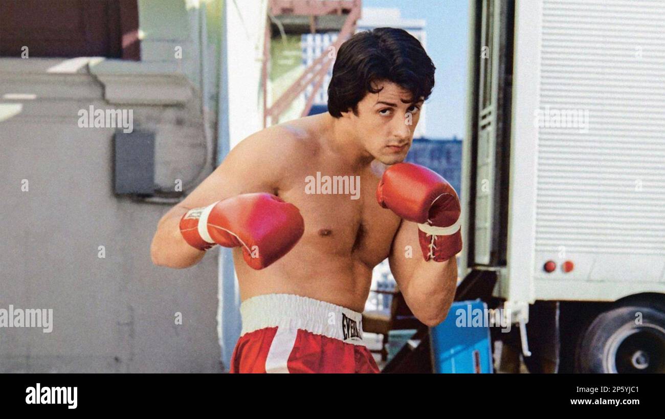 ROCKY 1976 United Artists film with Sylvester Stallone as Rocky Balboa Stock Photo