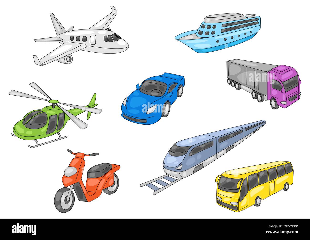 Transportation set of objects. Business or industrial images. Stock Vector