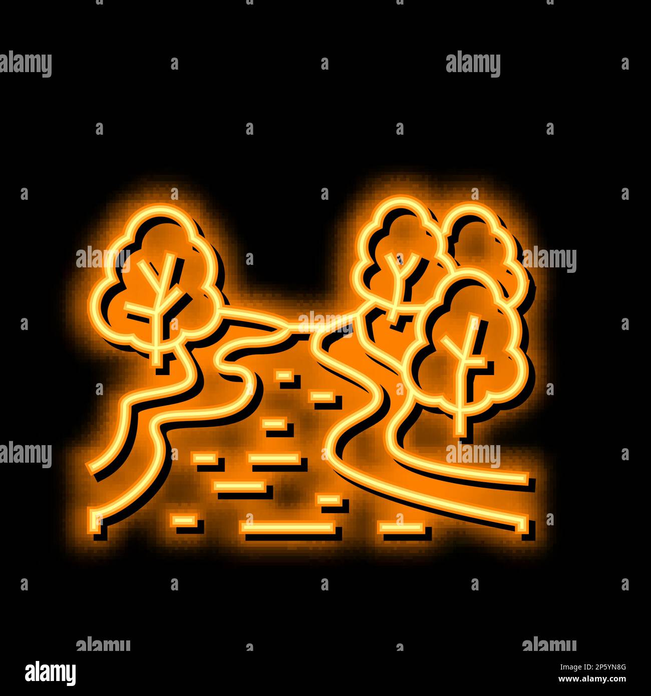 river nature neon glow icon illustration Stock Vector
