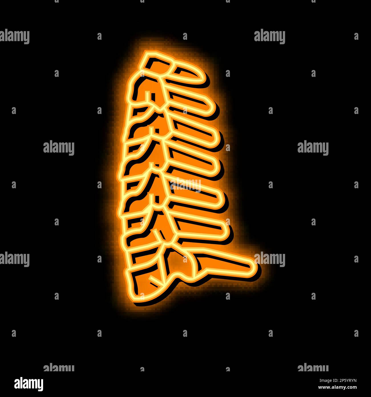 neck bone neon glow icon illustration Stock Vector
