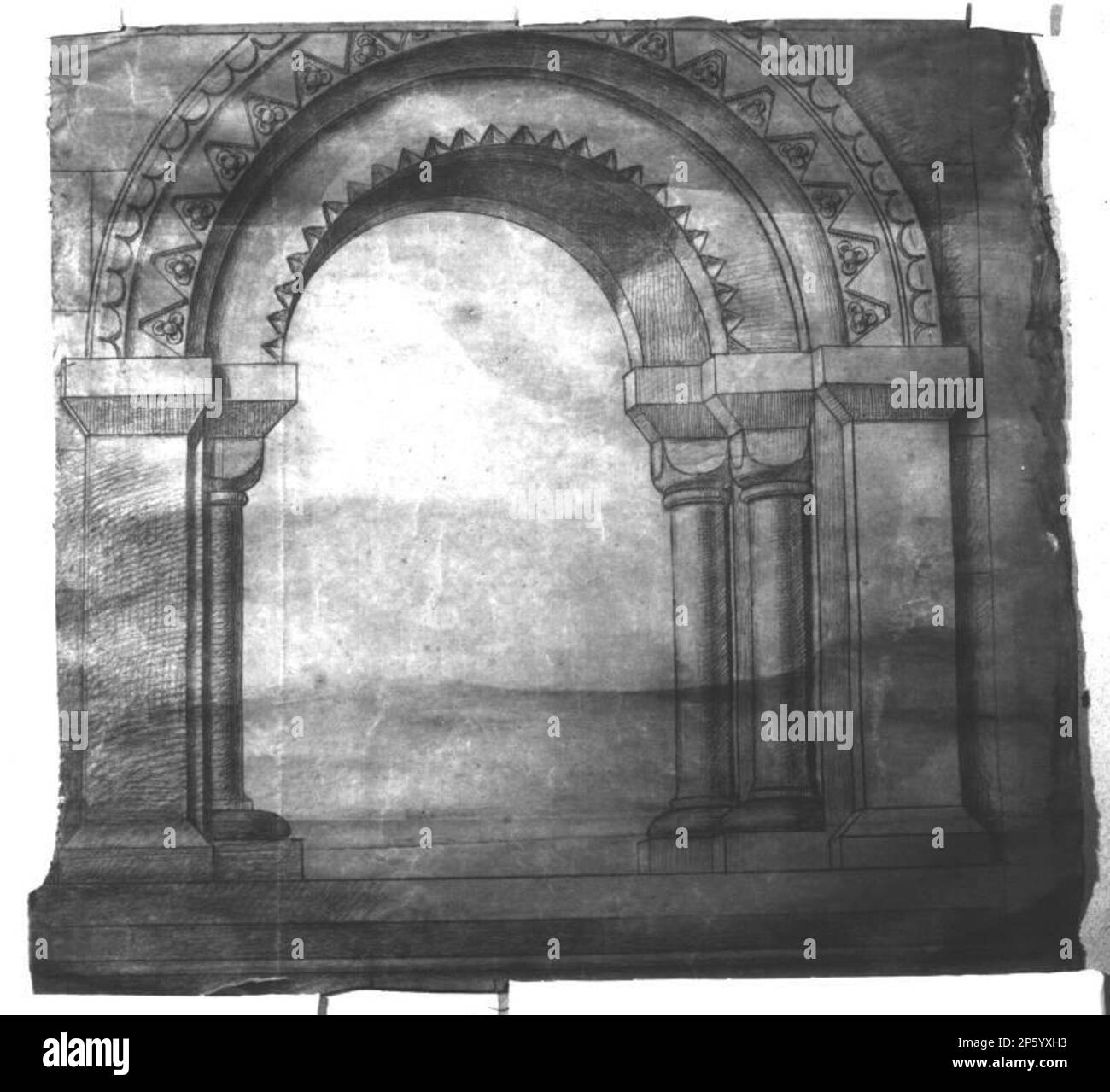 Fragment of Cartoon for Fresco 'Mercy' in House of Lords. Arch, William