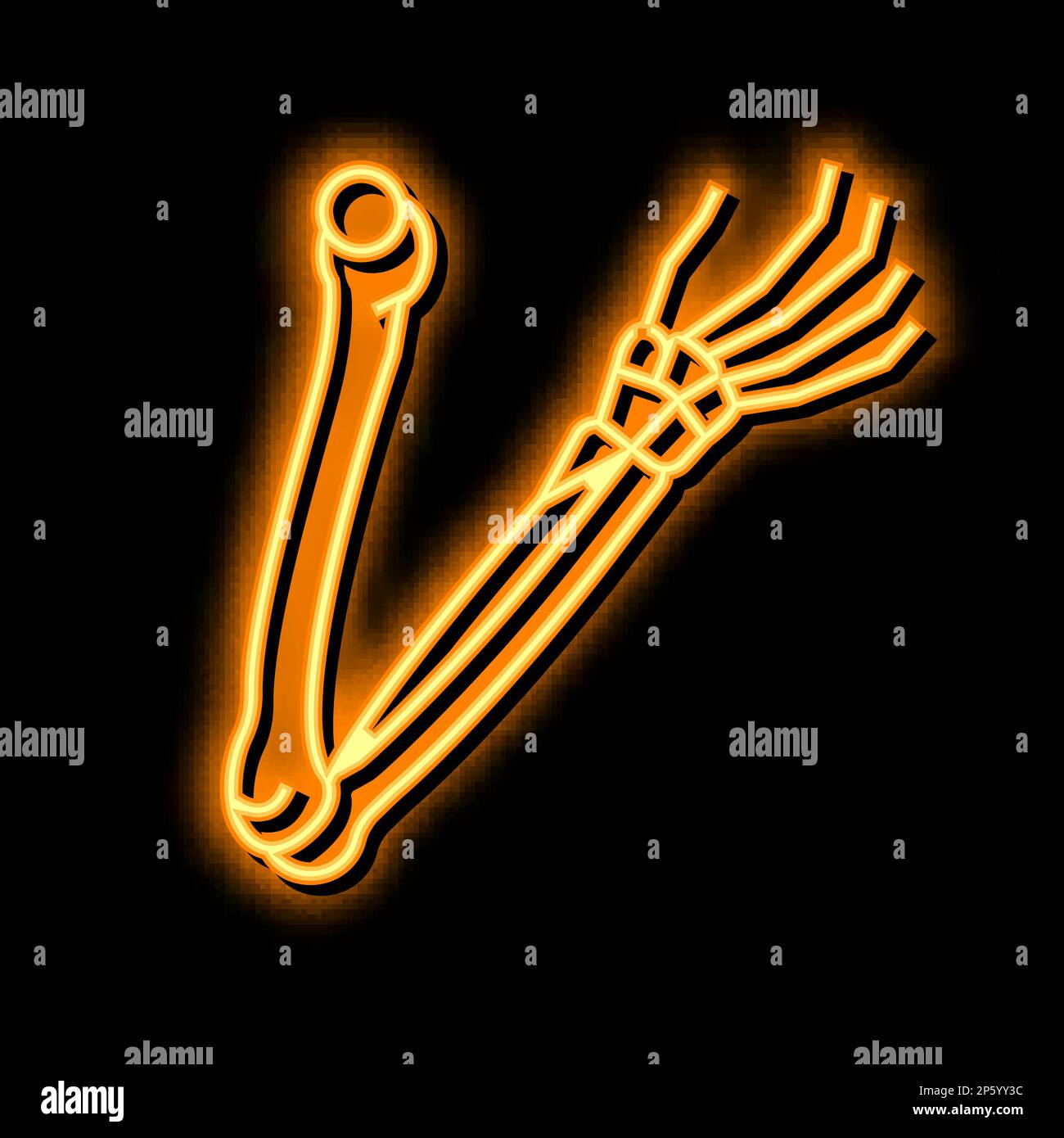 arms bone neon glow icon illustration Stock Vector