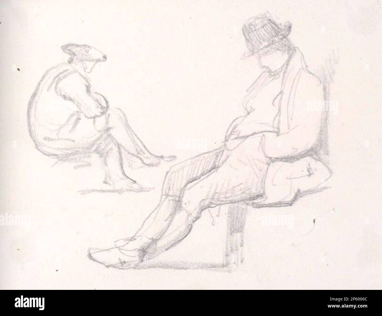 Two seated male figure studies hi-res stock photography and images - Alamy