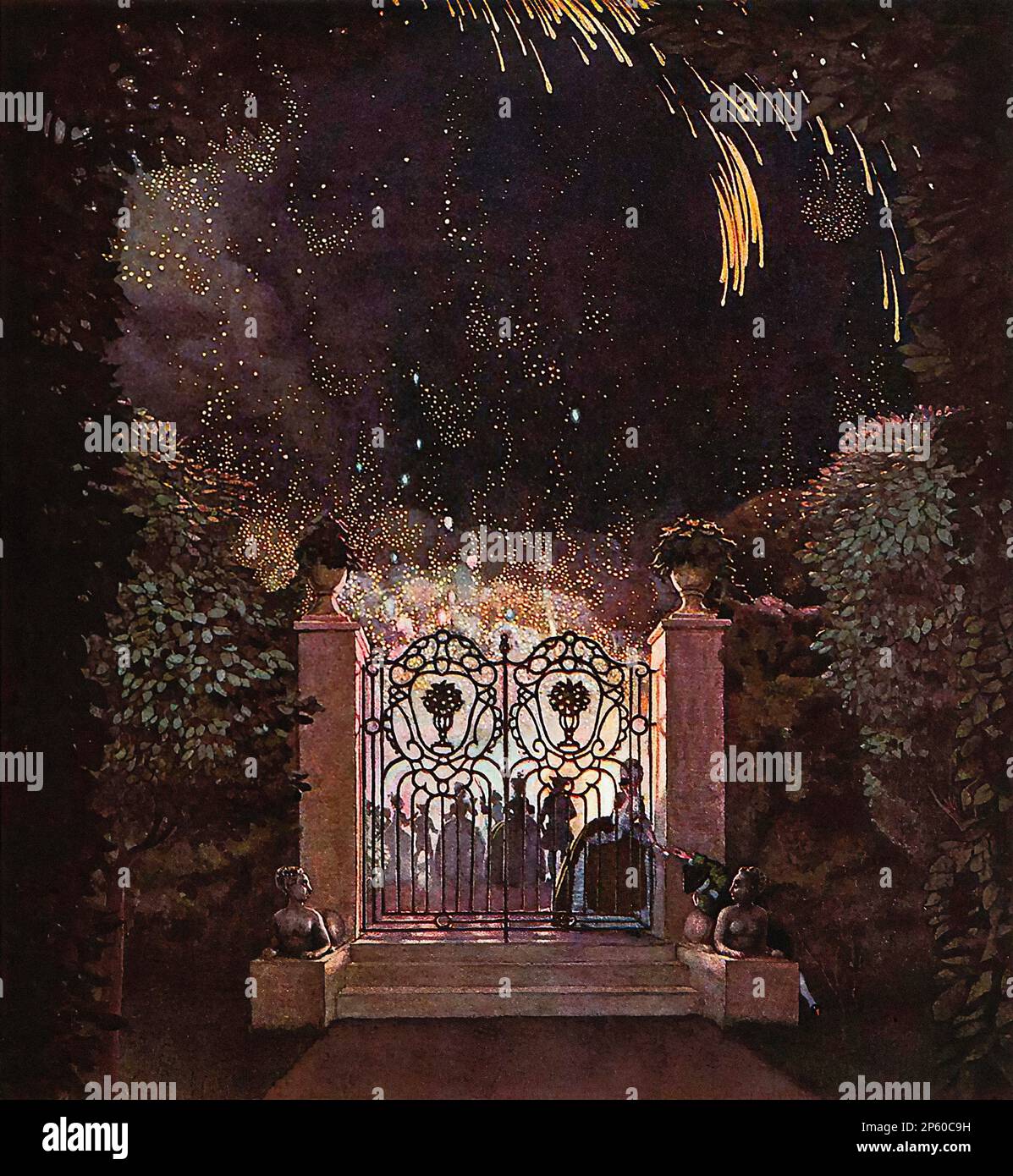 Сомов Константин Фейерверк в парке Русская школа XIX век Somov