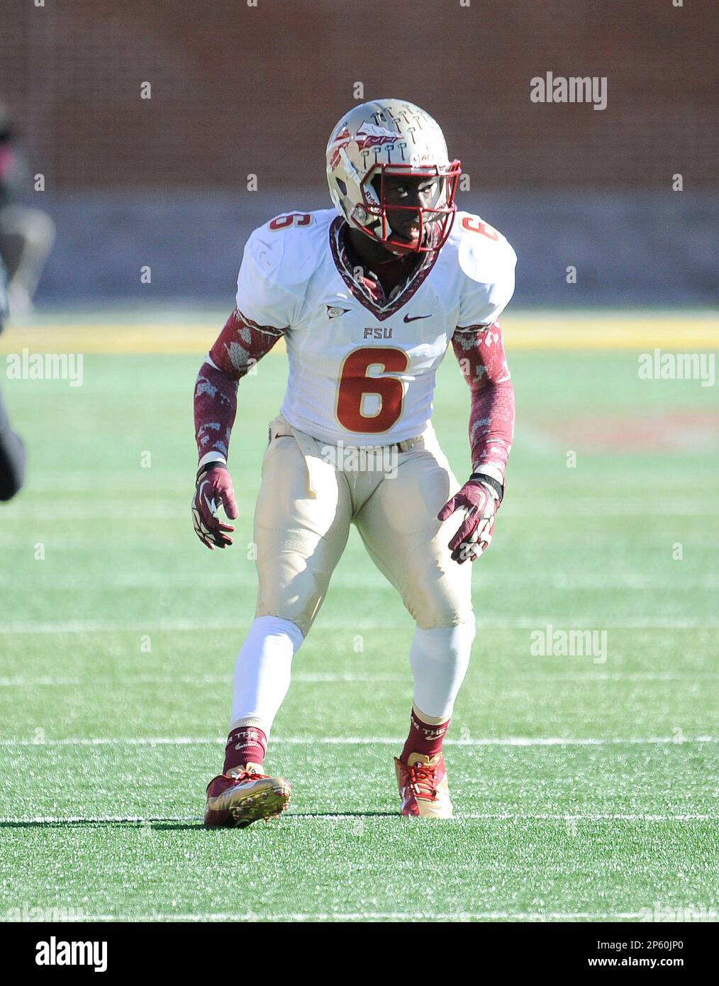 Florida State Seminoles Nick Waisome (6) in action during a game against  Maryland on November 17, 2012 at Byrd Stadium in College Park, MD. Florida  State beat Maryland 41-14.(AP Photo/Chris Bernacchi Stock