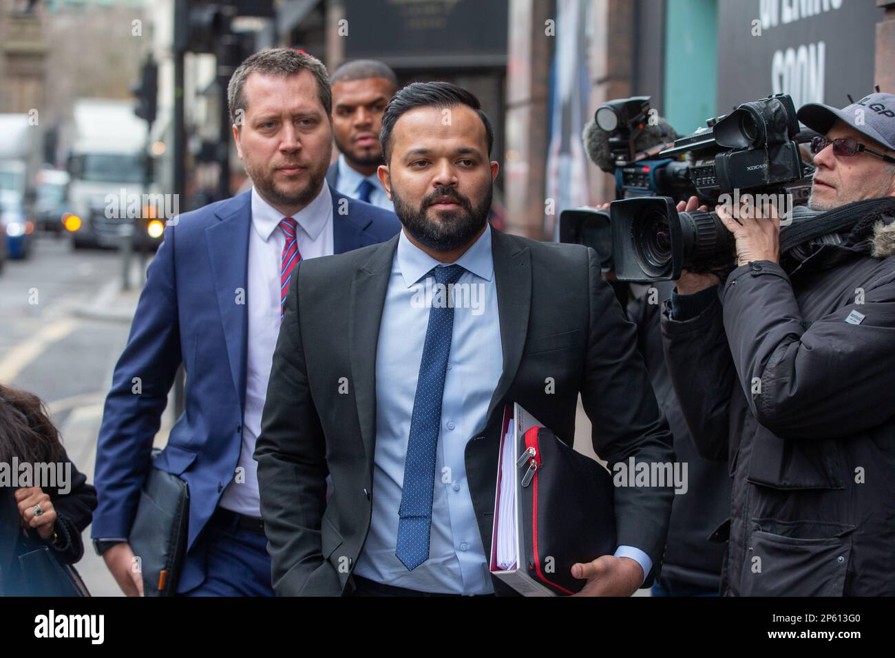 London, England, UK. 7th Mar, 2023. AZEEM RAFIQ arrives ahead of the CDC Panel Hearing at the International Arbitration Centre. The public hearing into the Yorkshire racism case will recommence on today following three days of dramatic testimony last week. (Credit Image: © Tayfun Salci/ZUMA Press Wire) EDITORIAL USAGE ONLY! Not for Commercial USAGE! Credit: ZUMA Press, Inc./Alamy Live News Stock Photo