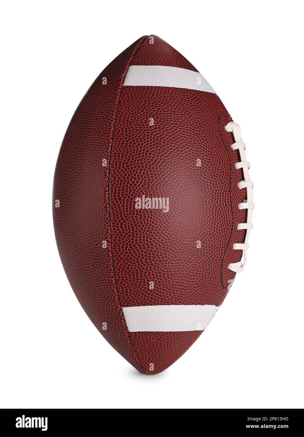 Leather American football ball on white background Stock Photo Alamy