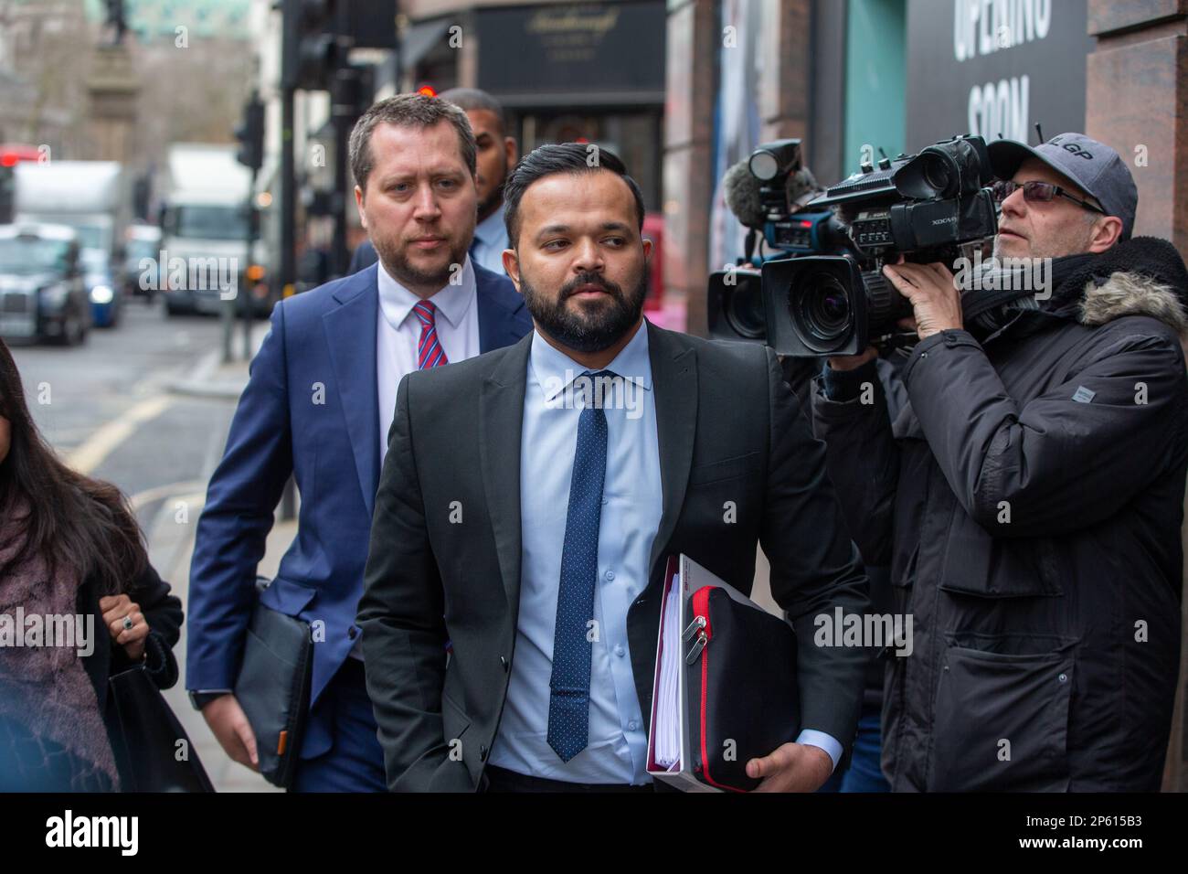 London, England, UK. 7th Mar, 2023. AZEEM RAFIQ arrives ahead of the CDC Panel Hearing at the International Arbitration Centre. The public hearing into the Yorkshire racism case will recommence on today following three days of dramatic testimony last week. (Credit Image: © Tayfun Salci/ZUMA Press Wire) EDITORIAL USAGE ONLY! Not for Commercial USAGE! Credit: ZUMA Press, Inc./Alamy Live News Stock Photo