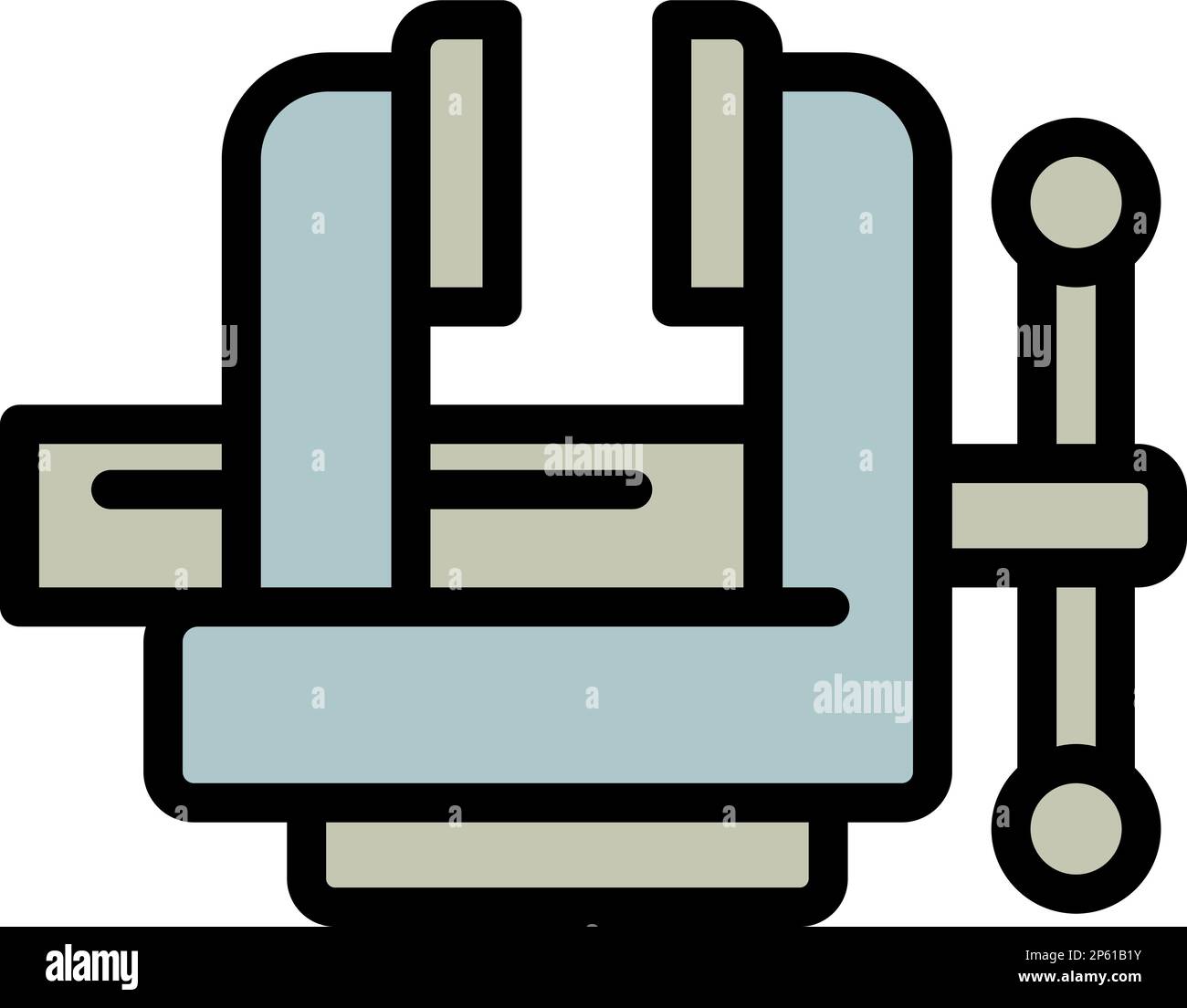 Steel vice icon outline vector. Wood tool. Repair man Stock Vector