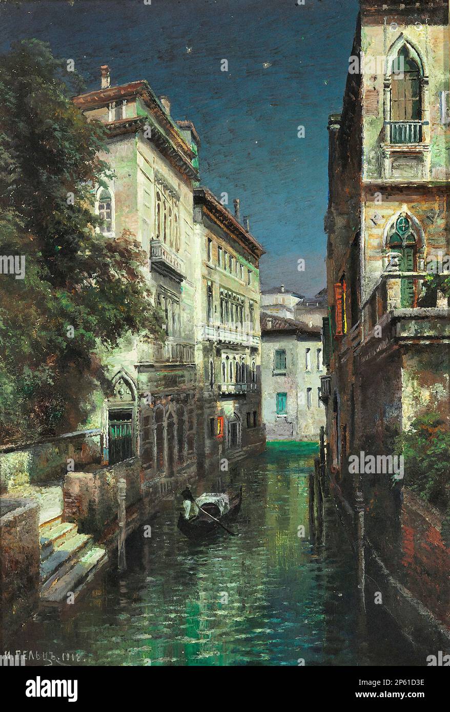 Moonlight painting xix century hi-res stock photography and images - Alamy